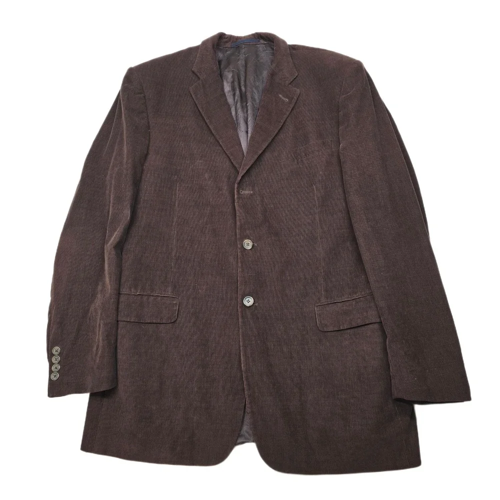Burberry London Corduroy‎ Sport Coat Mens 44L 44 Brown Bespoke Cotton Cashmere